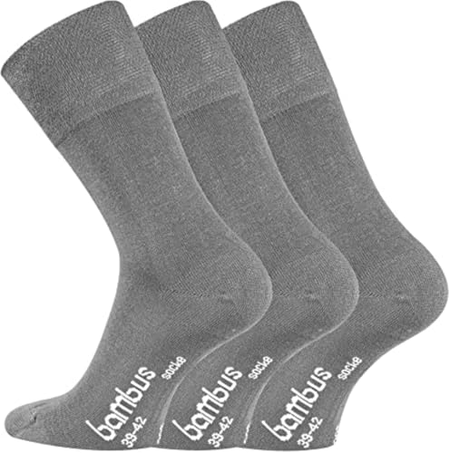 TippTexx 24 6 Paar seidige Bambus Socken, Geruchs-Killer mit Anti-Loch Garantie (as3, numeric, numeric_39, numeric_42, regular, regular, Mittelgrau) von TippTexx 24