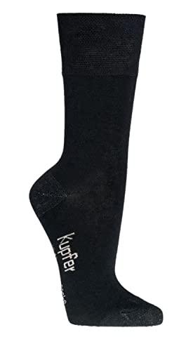 TippTexx 24 6 Paar Damen Bambussocken mit Kupferanteil, Anti-Loch-Versprechen(35-38, Schwarz) von TippTexx 24