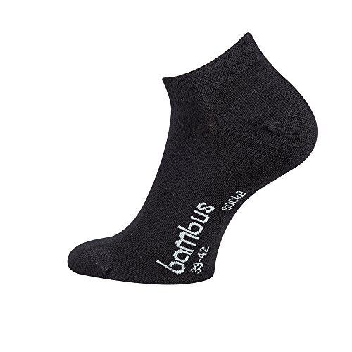 TippTexx24 Bambussocken, 6 Paar Bambussocken Sneakersocken oder Kurzschaftsocken, Sneaker Schwarz, 39/42 von TippTexx24