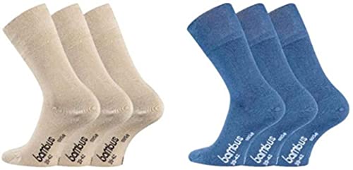 TippTexx 24 12 Paar Bambussocken Socken mit GERUCHS-KILLER Funktion und Antiloch-Garantie im Vorteilspack (as3, numeric, numeric_39, numeric_42, regular, regular, Beige/Jeans) von TippTexx 24