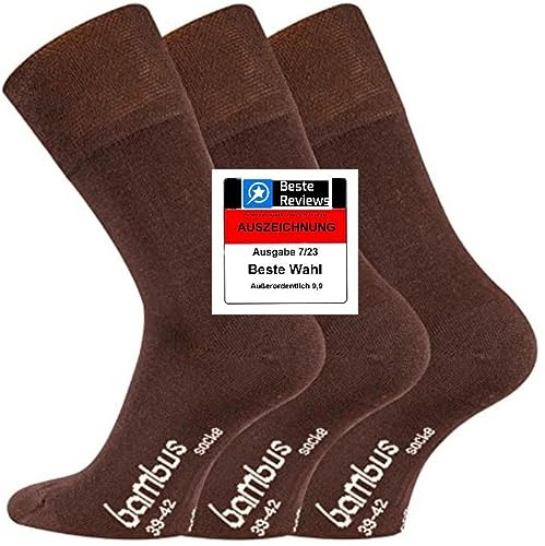 TippTexx 24 6 Paar seidige Bambus Socken, Geruchs-Killer mit Anti-Loch Garantie (as3, numeric, numeric_35, numeric_38, regular, regular, Dunkelbraun) von TippTexx 24