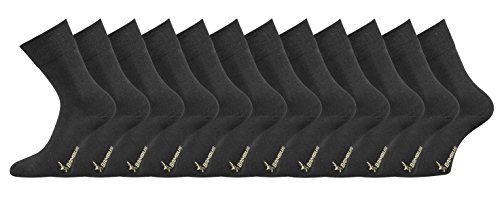 TippTexx 24 Öko Business Bambussocken m Anti-Loch-Garantie,2,4,6,8,10,12 Paar Socken,bequemer Rand (Schwarz = 12 Paar, 43-46) von TippTexx 24