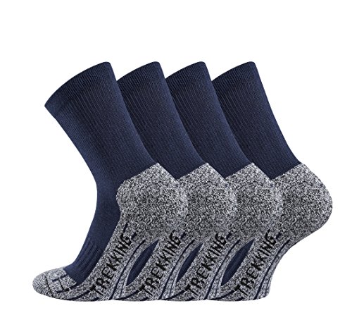 TippTexx24 Trekkingsocken, 4 Paar Trekking Socken Coolmaxsocken, Marine, 43/46 von TippTexx24