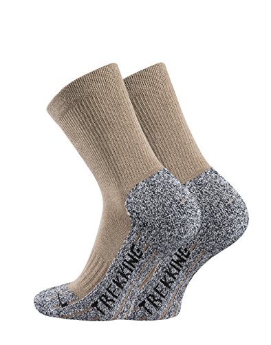 TippTexx24 Trekkingsocken, 6 Paar Trekking Socken Coolmaxsocken, Beige, 43/46 von TippTexx24