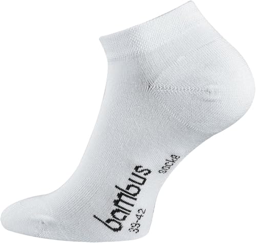 TippTexx 24 Unisex, 12 Paar Ökotex Sneakersocken Bambussocken, handgekettelte kurze Socken mit zusätzlicher Garantie (Weiß, 47-50) von TippTexx 24