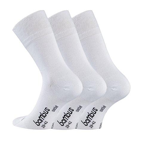 TippTexx24 Unisex Bambussocken,Socken,Öekotex Geruchs-Killer u zusätzliche Garantie (43/46-18 Paar Vorteilspack, Weiß) von TippTexx24