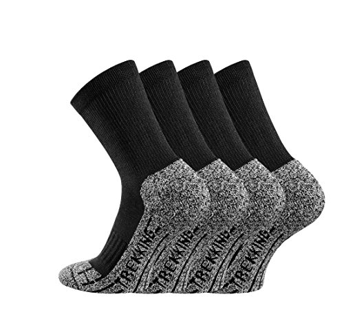 TippTexx24 Trekkingsocken, 4 Paar Trekking Socken Coolmaxsocken, Black, 39/42 von TippTexx24