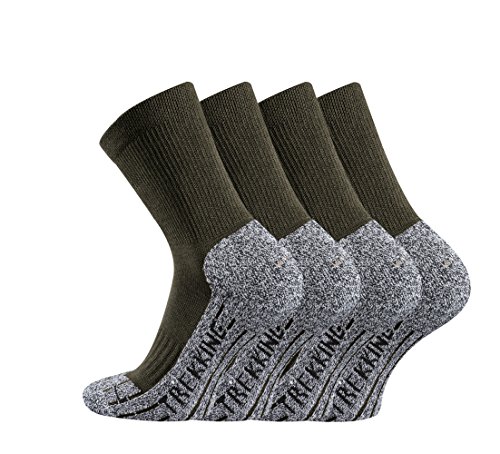 TippTexx 24 Trekkingsocken, 4 Paar Trekking Socken Coolmaxsocken, Oliv, 39/42 von TippTexx 24