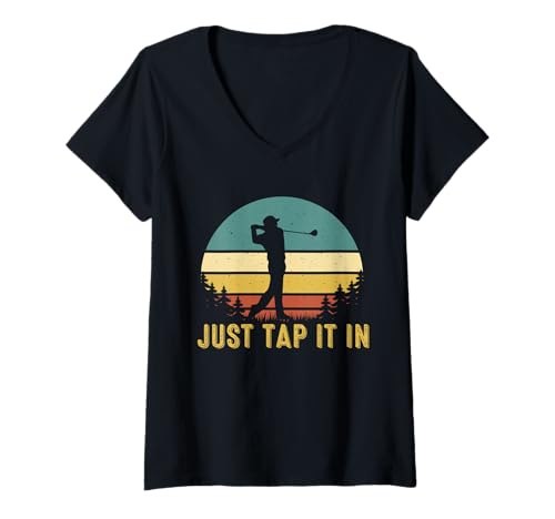 Damen Einfach Golfliebhaber klopfen T-Shirt mit V-Ausschnitt Damen Einfach Golfliebhaber klopfen T-Shirt mit V-Ausschnitt von Tippen Sie einfach im Golf darauf