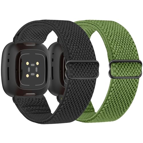 Tiptops 2 Stück Nylon Armband Kompatibel mit Fitbit Versa 4/Versa 3 Armband/Fitbit Sense 2/Sense Armband für Damen/Herren, Sport Elastisches Verstellbares Nylon Uhrenarmband für Fitbit Versa 4/Sense 2 Tiptops 2 Stück Nylon Armband Kompatibel mit Fitbit Versa 4/Versa 3 Armband/Fitbit Sense 2/Sense Armband für Damen/Herren, Sport Elastisches Verstellbares Nylon Uhrenarmband für Fitbit Versa 4/Sense 2 von Tiptops