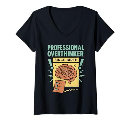 Damen Neurodivergent Humor ADHS Meme Executive Dysfunction Rage T-Shirt mit V-Ausschnitt Damen Neurodivergent Humor ADHS Meme Executive Dysfunction Rage T-Shirt mit V-Ausschnitt von Tired And Wired Cognitive Diversity Therapy Humor