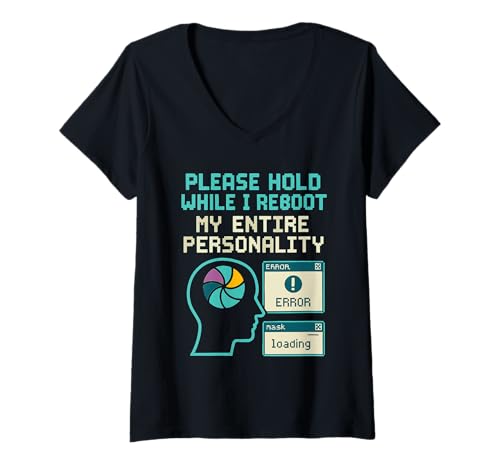 Damen Neurodivergent Humor ADHS Meme Executive Dysfunction Rage T-Shirt mit V-Ausschnitt Damen Neurodivergent Humor ADHS Meme Executive Dysfunction Rage T-Shirt mit V-Ausschnitt von Tired And Wired Cognitive Diversity Therapy Humor