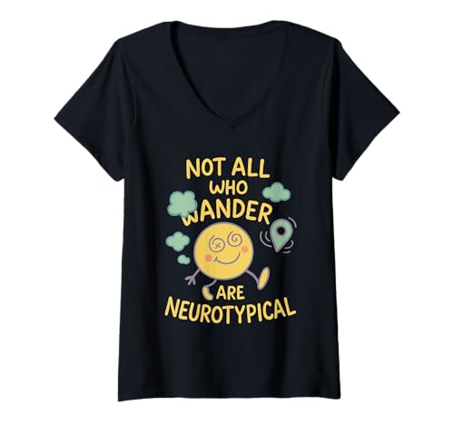Damen Neurodivergent Humor ADHS Meme Executive Dysfunction Rage T-Shirt mit V-Ausschnitt Damen Neurodivergent Humor ADHS Meme Executive Dysfunction Rage T-Shirt mit V-Ausschnitt von Tired And Wired Cognitive Diversity Therapy Humor