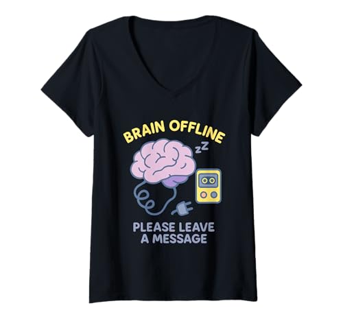 Damen Neurodivergent Humor ADHS Meme Executive Dysfunction Rage T-Shirt mit V-Ausschnitt Damen Neurodivergent Humor ADHS Meme Executive Dysfunction Rage T-Shirt mit V-Ausschnitt von Tired And Wired Cognitive Diversity Therapy Humor