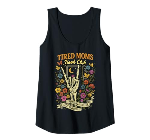 Damen Lustiger Retro-Buchwurm für Mütter, Leser, Kaffee Tank Top Damen Lustiger Retro-Buchwurm für Mütter, Leser, Kaffee Tank Top von Tired Moms Book Club Coffee Chaos and Chapters