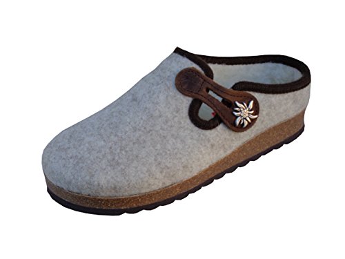 Damen Hausschuhe echtes wolle GRODEN CREAM - 35 von Tirol