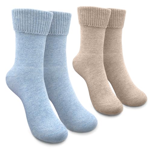Luxuriöse Merino Socken Damen 2 Paar extra weich atmungsaktiv perfekte Wärmeregulierung Gr. 35-38 Blau Graubeige Luxuriöse Merino Socken Damen 2 Paar extra weich atmungsaktiv perfekte Wärmeregulierung Gr. 35-38 Blau Graubeige von TirolSocks