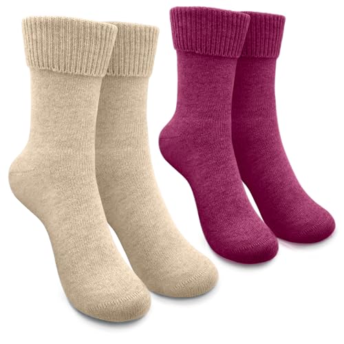Luxuriöse Merino Socken Damen 2 Paar extra weich atmungsaktiv perfekte Wärmeregulierung Gr. 39-42 Hellbeige Fuchsia Luxuriöse Merino Socken Damen 2 Paar extra weich atmungsaktiv perfekte Wärmeregulierung Gr. 39-42 Hellbeige Fuchsia von TirolSocks