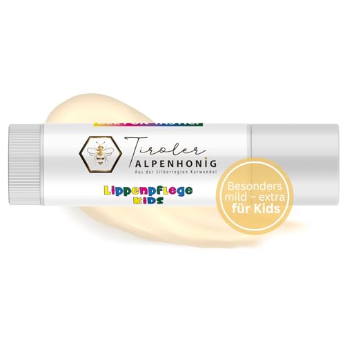 Tiroler Alpenhonig Lippenpflege Kids - Natürlicher Balsam mit Bienenwachs & Olivenöl - Sanfte Pflege für Kinder - Ohne Duftstoffe & Farbstoffe - Schutz & Feuchtigkeit - 6 g von Tiroler Alpenhonig Aus der Silberregion Karwendel