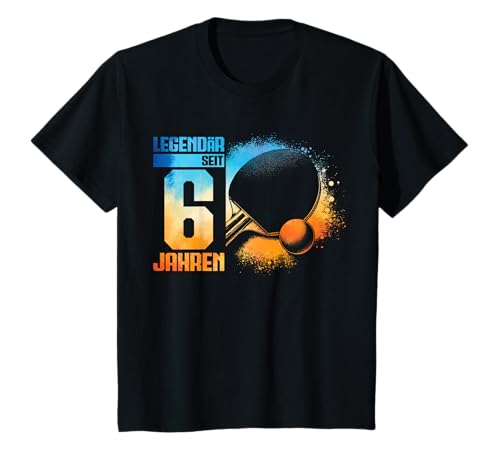 Kinder 6. Geburtstag Retro TischTennis Spieler 6 Jahre Junge Kinder T-Shirt von TischTennis Junge Männer Geburtstag Geschenke