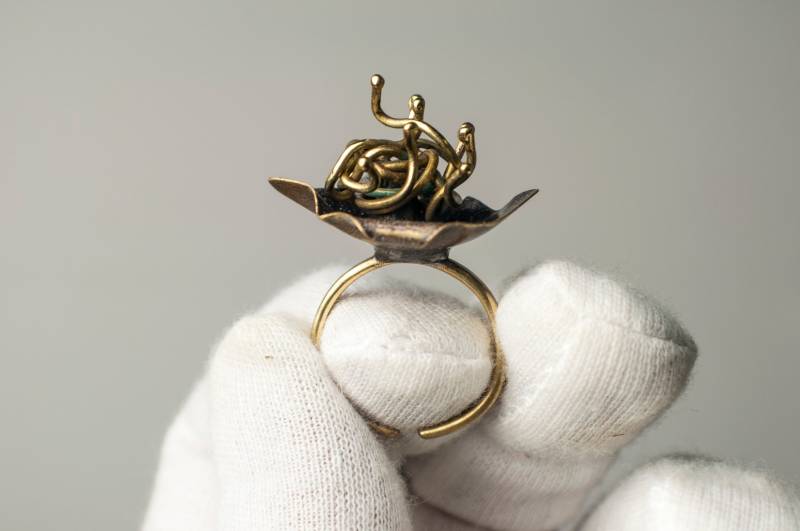 Rustikaler Messing Statement Ring Verstellbarer Boho Ring Rustikaler Messing Statement Ring Verstellbarer Boho Ring von TishiStudio