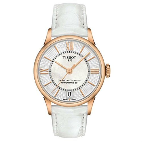 TISSOT DAMEN-ARMBANDUHR 32MM ARMBAND LEDER WEIß AUTOMATIK T0992073611800 von Tissot