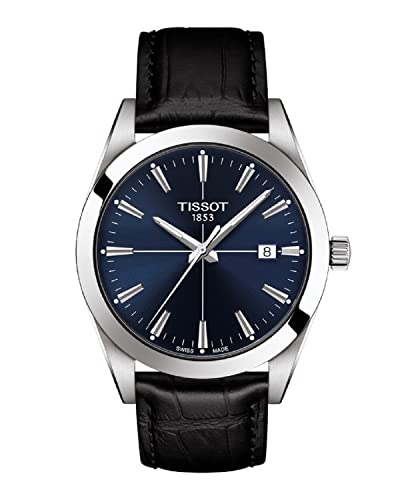 Tissot Herren-Armbanduhr Gentleman Quarz Edelstahl schwarz T1274101604101, schwarz, Quarz-Uhrwerk von Tissot