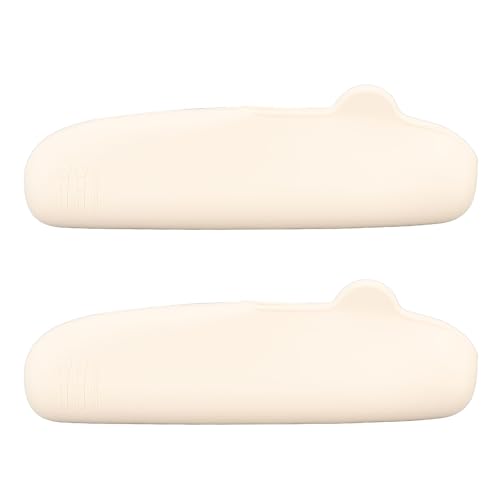2 Stück Silikon Makeup Taschen, wasserdichte Weiche Reise Kosmetiktaschen, Tragbar Niedlich Kleiner Makeup Pinsel Organisator, Waschbare Reise Kosmetiktasche für Frauen Mädchen (Beige) von Tissting