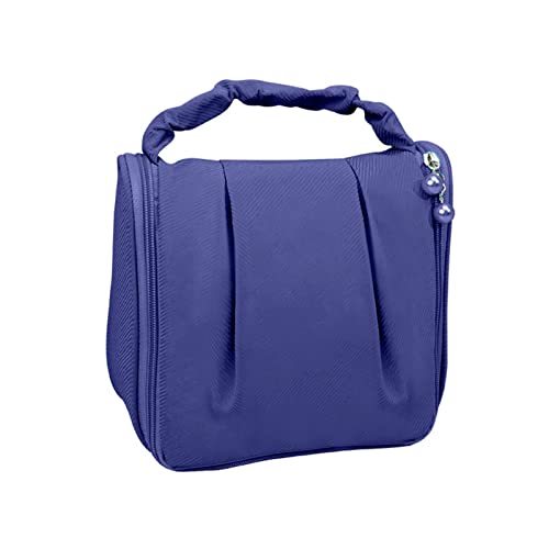 Kulturtasche für Damen, 21 x 21 x 10 cm Kleine wasserdichte Polyester Waschtasche mit Zip und Griff, Einfacher Modestil Reise Kosmetiktasche Make-up Tasche(Cyan) von Tissting