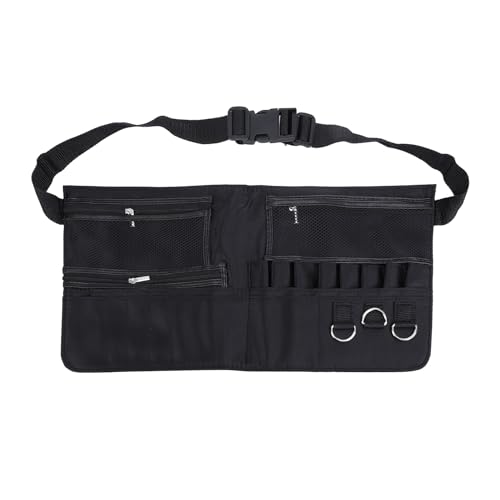Multi Pocket Makeup Pinsel Tasche mit Gürtel, Faltbare Kosmetiktasche Pinselhalter Organizer Künstlergurt Etui Werkzeug(Schwarz) von Tissting