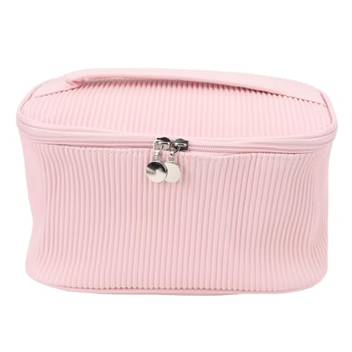 Reise Kulturbeutel weit offen Make up Tasche wasserdicht PU Leder Make up Tasche Organizer großes Fassungsvermögen plissierter Kosmetik Make up Koffer von Tissting