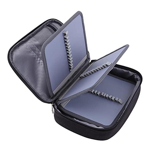 Tissting 72 Steckplätze Federmäppchen mit Tragegriff, Faltbarer Buntstift Organizer Stifte Federmäppchen Reißverschluss Stift Tasche Pencil Case für Schulbüro Reisen(Schwarz) von Tissting