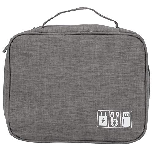 Tissting Elektronische Speicherbeutel, Multifunktions Reisebühne Elektronischer Organizer Hülle tragbare Digitale Speichertasche für Power Bank Ladegerätekabel USB Laufwerk (Grau) von Tissting