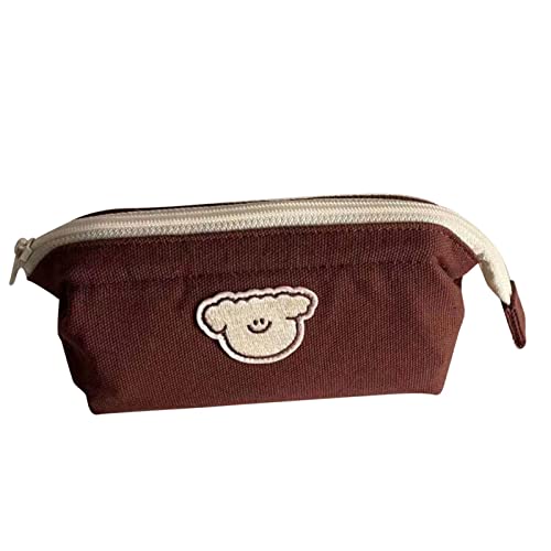 Tissting Federmäppchen Polyester Beutel 18 x 9 cm Große Stifttasche Niedlicher Cartoon Tier Schreibwaren Schüler Bleistiftbox für Studenten, Teenager, Mädchen, Jungen, Erwachsene(Dog) von Tissting