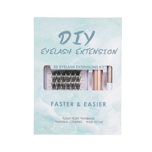 Wimpernverlängerungs Kit Wispy Lash Extension Kit Volume Lashes Clusters Kit Individual Lashes Clusters DIY Lash Extension Kit mit Bond und Remover Lash Applicator (1) von Tissting