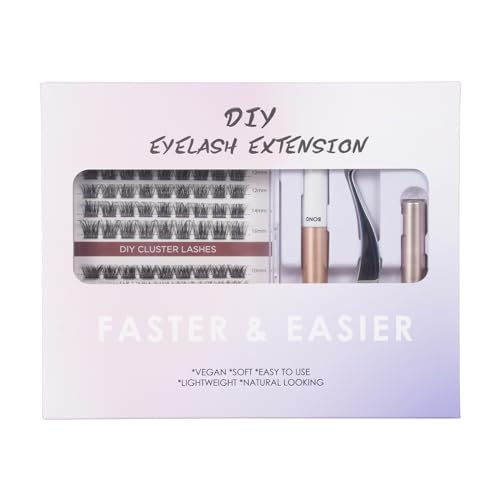 Wimpernverlängerungs Kit Wispy Lash Extension Kit Volume Lashes Clusters Kit Individual Lashes Clusters DIY Lash Extension Kit mit Bond und Remover Lash Applicator (2) von Tissting