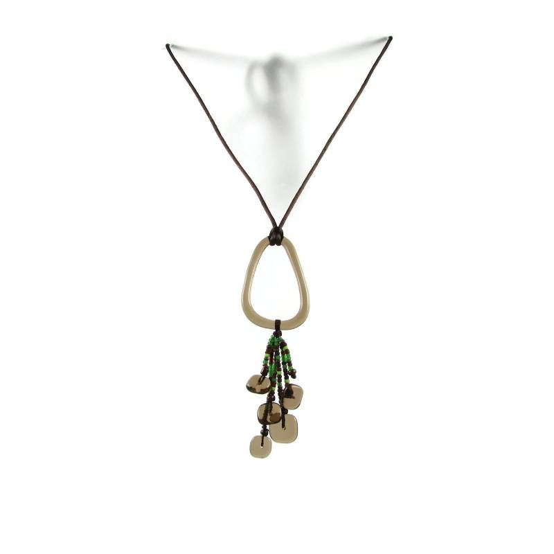 Lange Halskette Aus Geschmolzenem Glas Chaquira Perlen Quaste, Verstellbare Satin Schnur Lange Halskette Aus Geschmolzenem Glas Chaquira Perlen Quaste, Verstellbare Satin Schnur von TistiK