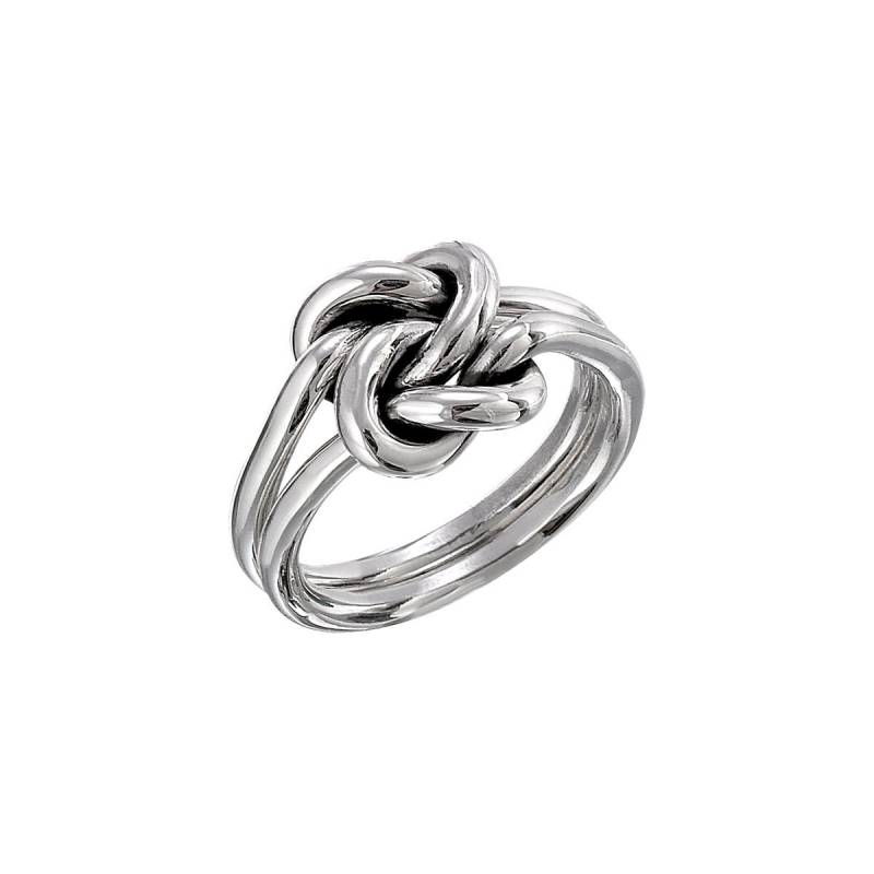sterling Silber Handgefertigter Separater Doppelknotenring, Sailor-Knoten, Liebesknoten, Freundschaftsknoten, Versprechensring von TistiK