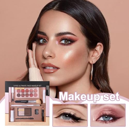 Tisujune Make-up-Set | Vollständiges Make-up-Set für Frauen,11-teiliges Mascara Concealer Lidschatten-Palette Lippenstift für Mädchen Teenager Weihnachten Geburtstag Hochzeit Party von Tisujune
