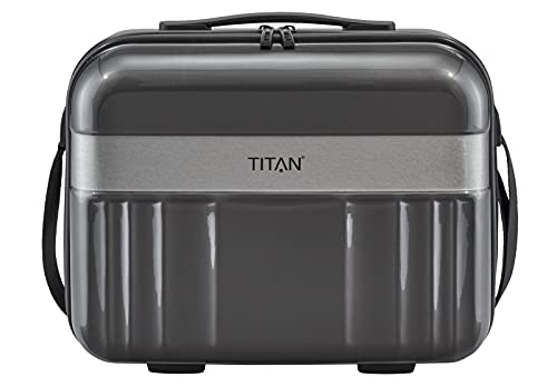 TITAN leichter Handgepäck Kosmetikkoffer mit Liquids Bag + Aufsteckfunktion, Gepäck Serie SPOTLIGHT: edles Beautycase in trendigen Farben, 38 cm, 21 Liter, Anthracite (Grau) von TITAN