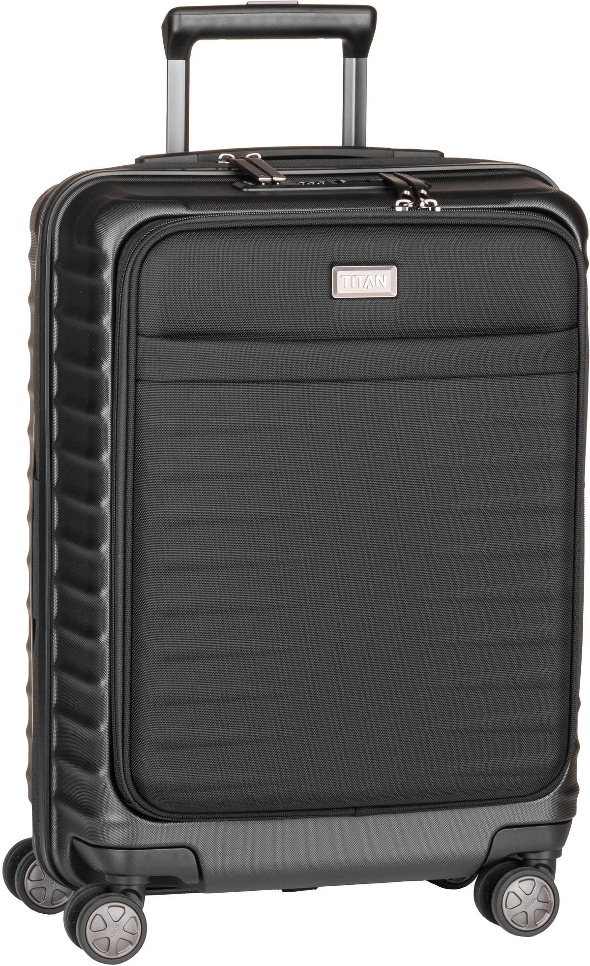 Titan Litron 4w Trolley S Front Pocket  in Schwarz (42 Liter), Handgepäck von Titan