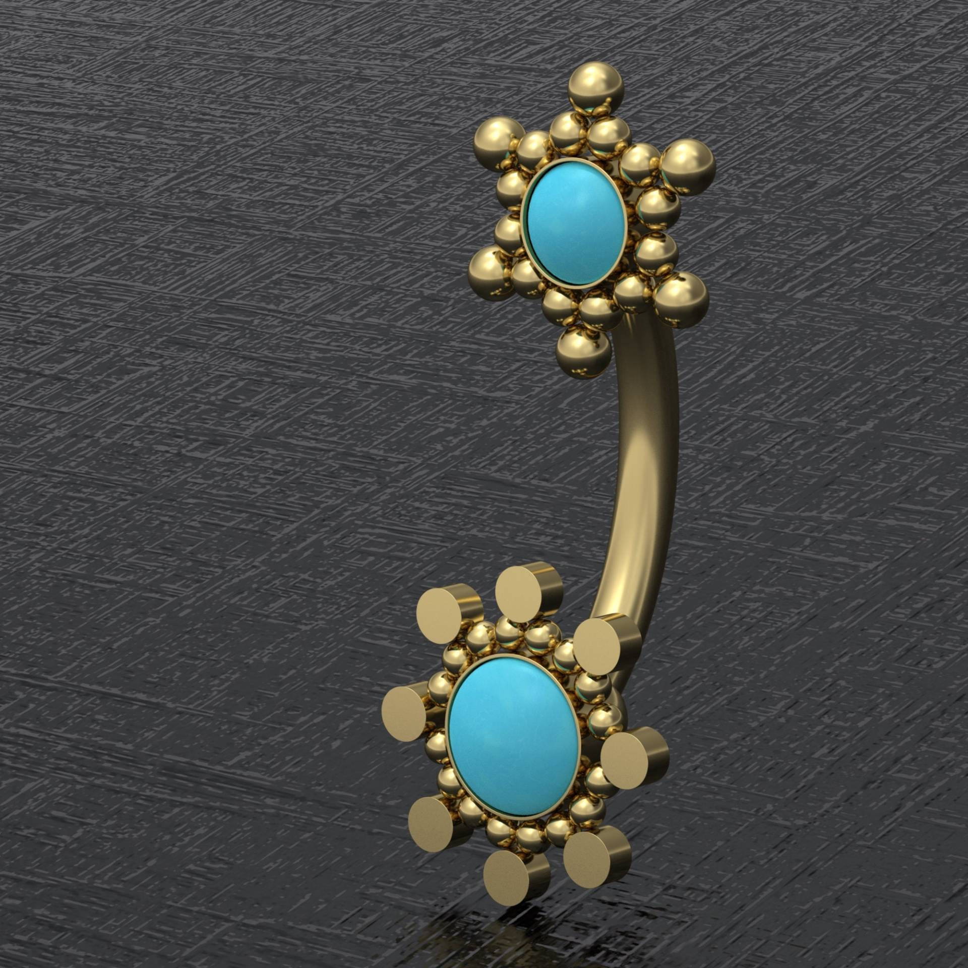 Bauchring Türkis, Bauchnabelstecker Chirurgenstahl, Nabelpiercing, Bauchnabelpiercing, Gebogener Langhantelring, Körperpiercing-Schmuck 16G 14G Bauchring Türkis, Bauchnabelstecker Chirurgenstahl, Nabelpiercing, Bauchnabelpiercing, Gebogener Langhantelring, Körperpiercing-Schmuck 16G 14G von TitaniumFashion