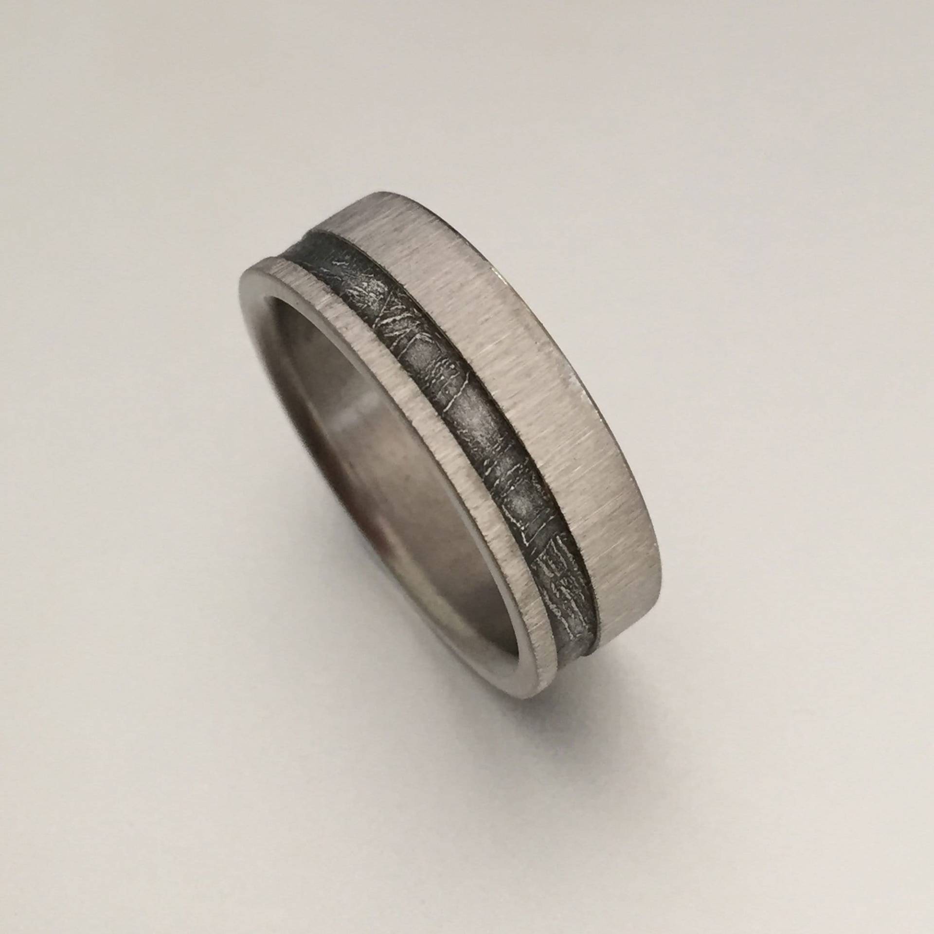 Ring Aus Meteorit Und Titan von TitaniumStudioDesign