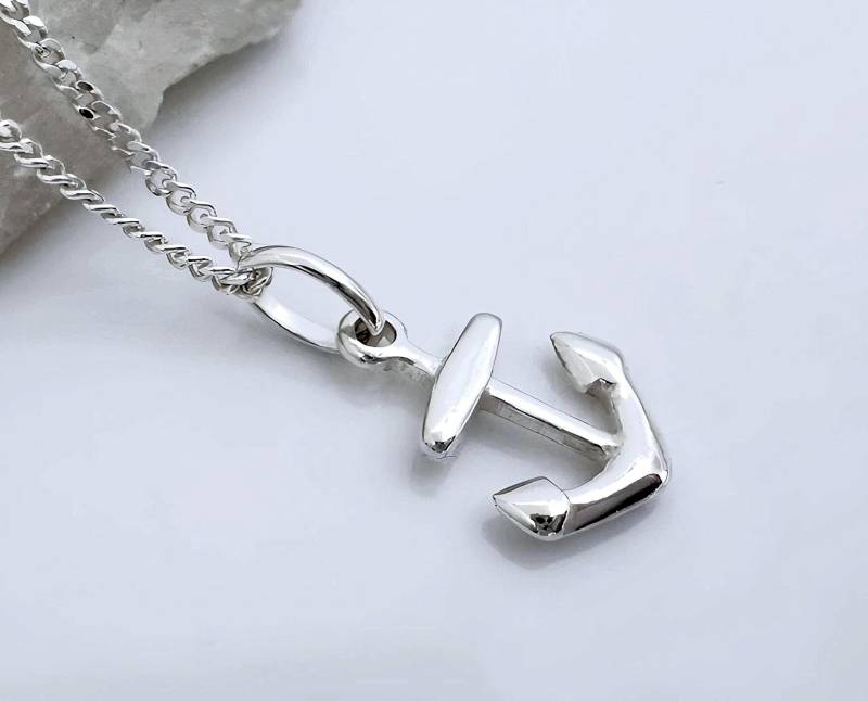 sterling Silber Anker Anhänger Halskette. Massive 925 Kette Auswählen von TitinaJewelry