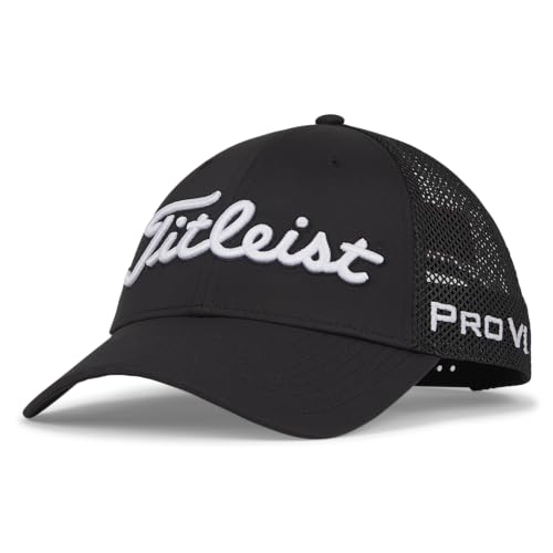 Titleist Unisex Tour Performance Mesh Cap Verschluss, schwarz/weiß, Einheitsgröße von Titleist