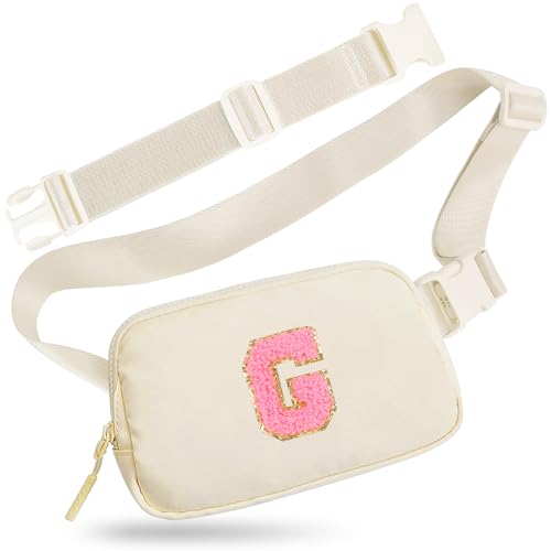 Gürteltasche für Damen mit Verlängerungsgurt und Chenille Brief Gürteltasche, Beige, Einheitsgröße, Beige-g von Titosha