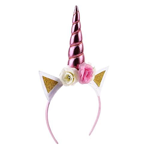 Tiuimk Einhorn Party Haarband – C Pink, modische Kopfbedeckung für Mädchen, 15 cm Länge, Baumwoll-Polyester-Material von Tiuimk