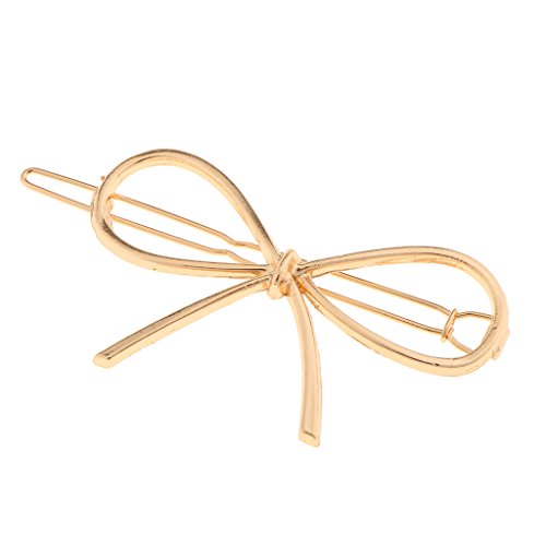 Tiuimk Hohle Bowknot Frosch Haarspange Koreanische Neue Einfache Vielseitige Matte Gold Haarnadel - Gold von Tiuimk