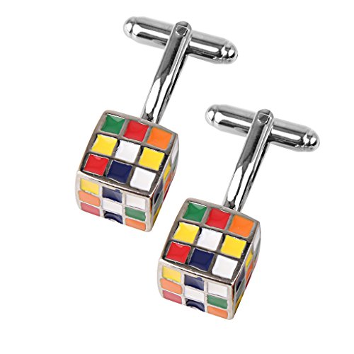 Tiuimk Manschettenknöpfe für Herren, personalisierbar, magische Würfelform von Tiuimk