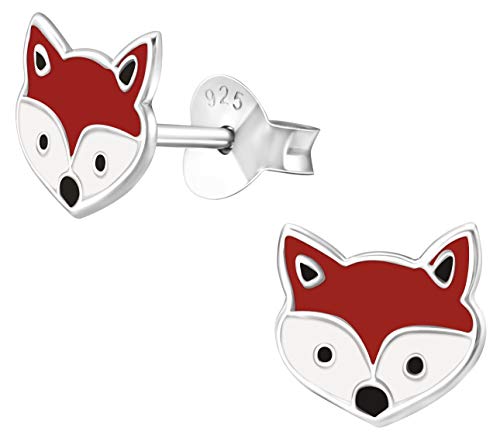 Tiwoca® Jewellery Kinder Ohrstecker Fuchs Echt Silber 925 nickelfrei inklusive hochwertigem Tiwoca Jewellery Schmucketui und gratis Schmuckpoliertuch (Style 1) von Tiwoca